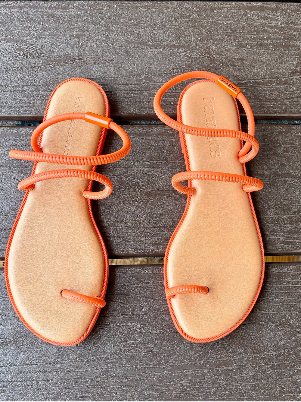 Havaianas Orange Minimal Rope-Strap Flat Sandals for Women